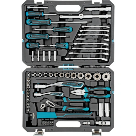 Набор инструментов, 1/4", 1/2", CrV, 120 зубьев, 76 предметов Gr...