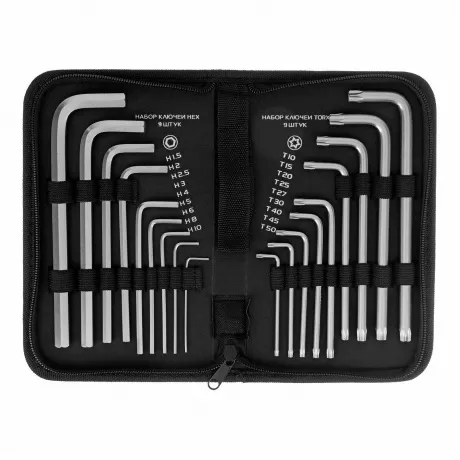 Набор ключей имбусовых HEX-TORX, 18 шт., HEX 1,5–10 мм, T10-T50,...