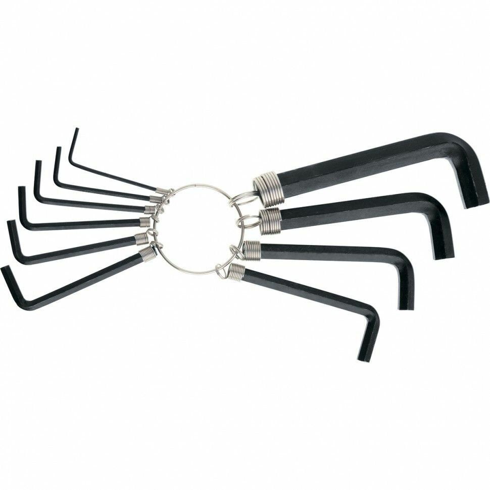 Набор ключей имбусовых HEX, 1,5–10 мм, 10 шт., оксидированные, на кольце// Sparta цена и фото