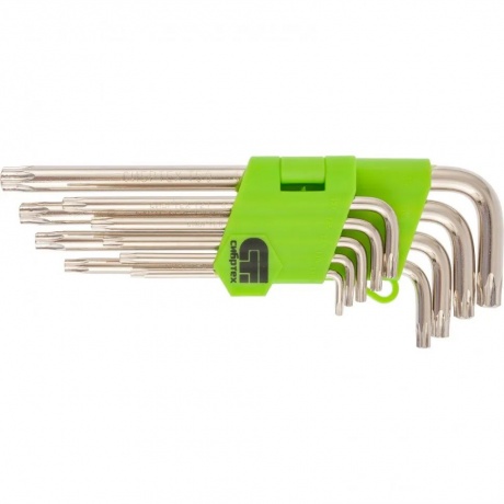 Набор ключей имбусовых Tamper-Torx, 9 шт., TT10-ТT50, 45x, закал...