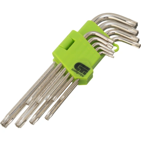 Набор ключей имбусовых Tamper-Torx, 9 шт., TT10-ТT50, 45x, закал...