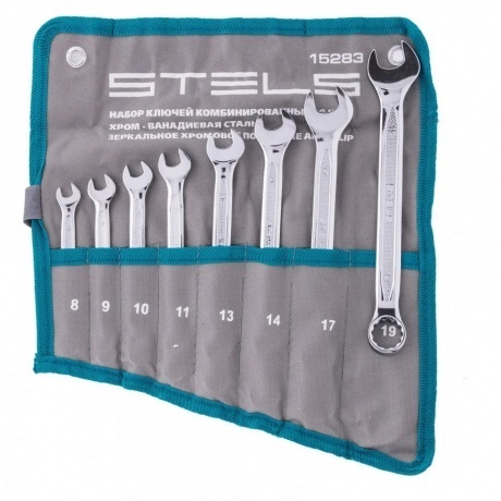 

Набор ключей комбинированных 8 шт. 8-19 мм антислип Stels