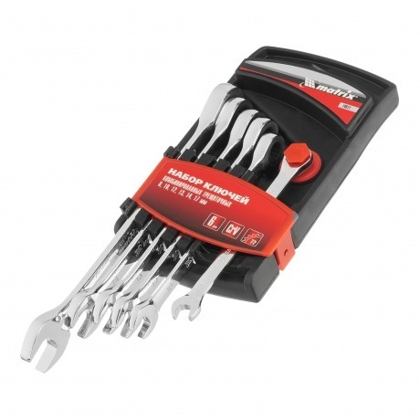 

Набор ключей комбинированных трещоточных 8-17 мм, 6 шт., CrV Matrix