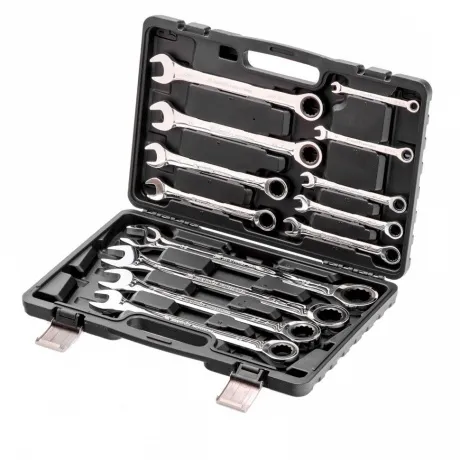 Набор ключей комбинированных трещоточных 8-32 мм, 13 шт., CrV Ma...