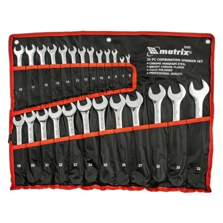 Набор ключей комбинированных, 6 - 32 мм, 25шт., CrV, полированны...