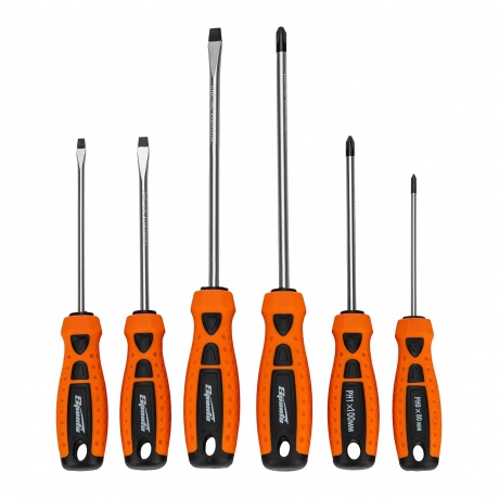 

Набор отверток "Point" на полке, 6 шт., PH + SL, HCS, 2к рукоятка Sparta