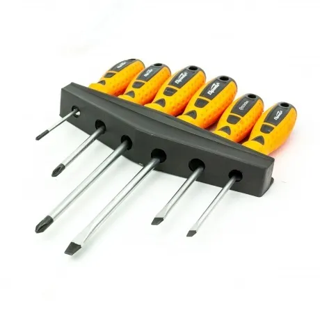 Набор отверток "Point" на полке, 6 шт., PH + SL, HCS, 2к рукоятк...