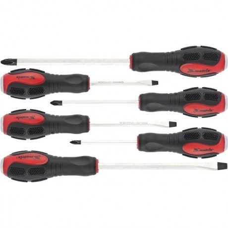 

Набор отверток ударных, 6шт., PH + SL, CrV, 2к рукоятка Matrix