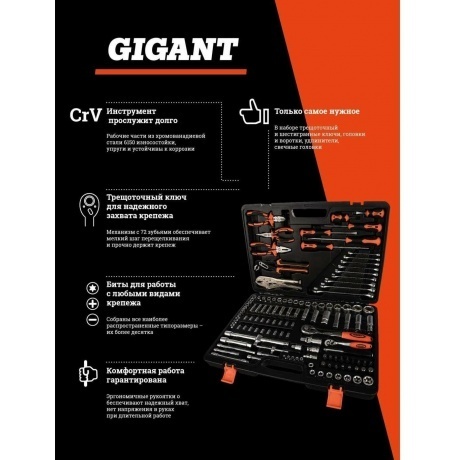Набор инструментов Gigant 131 предмет GAS 131 - фото 9