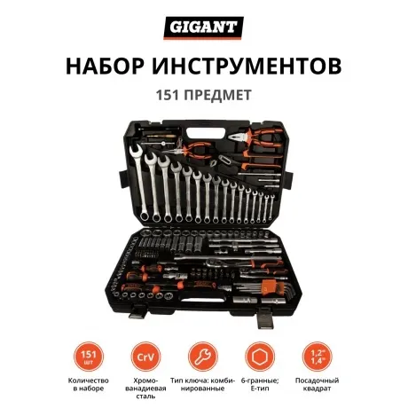 Набор инструментов 151 предмет Gigant GAS 151