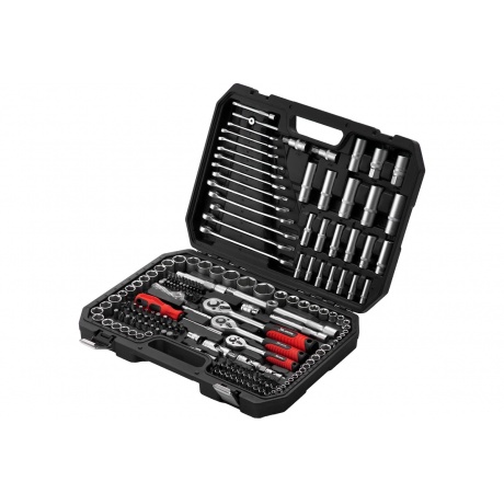 Набор инструментов, 1/2", 3/8", 1/4", пластиковый кейс 215 предм...