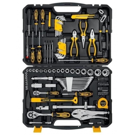 

Набор инструмента универсальный STAYER UNIVERSAL 150, 150 предметов Professional (27710-H150)