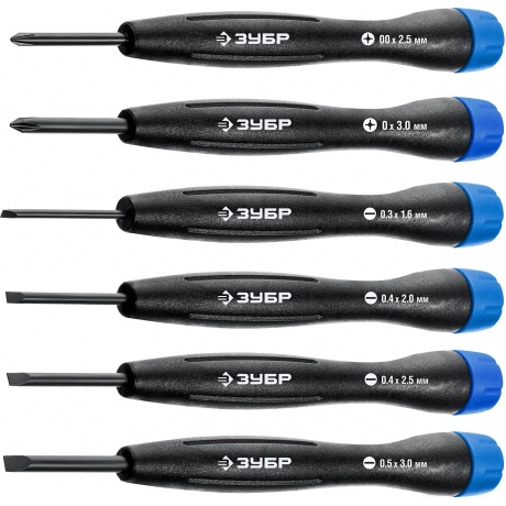 Набор отверток для точных работ ЗУБР TX-6, 6 шт, Профессионал (2...