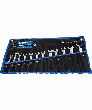 Набор комбинированных трещоточных гаечных ключей ЗУБР 12 шт, 8 -...