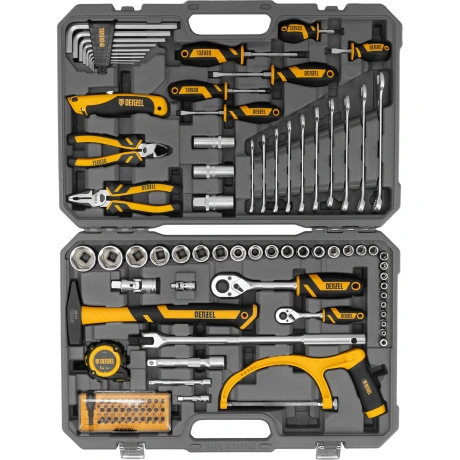 Набор инструментов DENZEL 15803, 1/2", 1/4", CrV, S2, пластиковы...