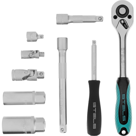 Набор торцевых головок с трещоткой STELS 13575, 44 предмета, 1/4"и 3/8"