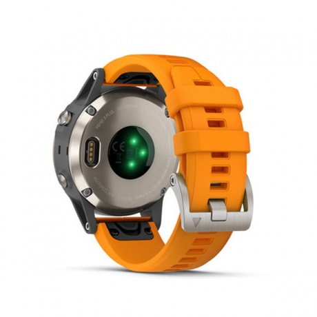 Умные часы Garmin Fenix 5 PLUS Sapphire RUSSIA (титан с оранжевым ремешком 010-01988-16) - фото 2