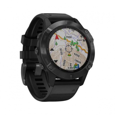Умные часы Garmin Fenix 6 PRO с GPS (черные с черным ремешком 010-02158-02) - фото 3