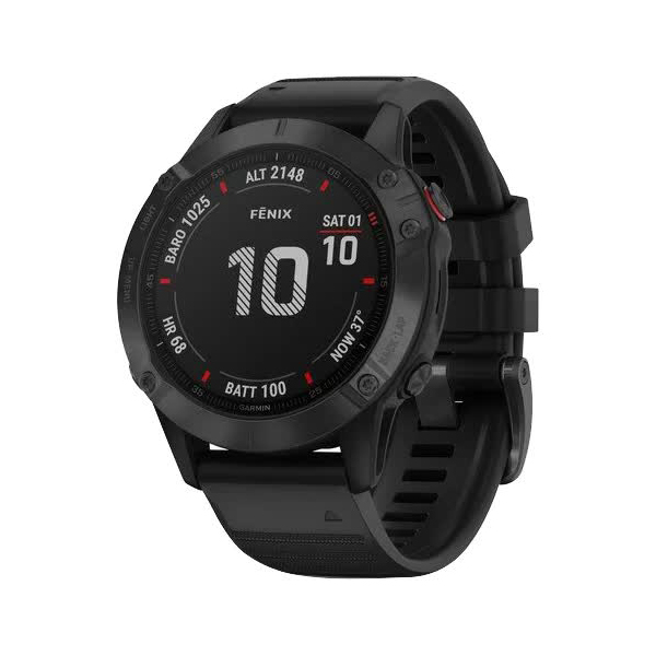 Умные часы Garmin Fenix 6 PRO с GPS (черные с черным ремешком 010-02158-02)