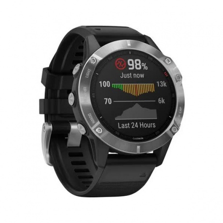 Умные часы Garmin Fenix 6 с GPS (серебристые с черным ремешком 010-02158-00) - фото 3