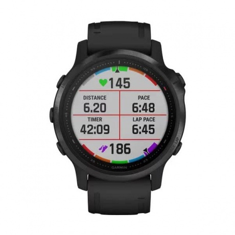 Умные часы Garmin Fenix 6S PRO с GPS (черные с черным ремешком 010-02159-14) - фото 6