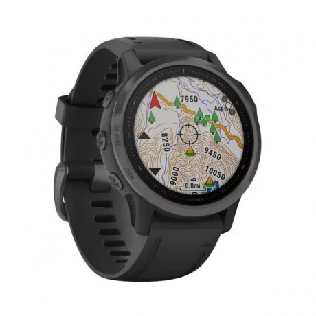Умные часы Garmin Fenix 6S Sapphire с GPS (серые с черным ремешком 010-02159-25) - фото 3