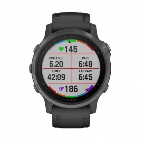 Умные часы Garmin Fenix 6S Sapphire с GPS (серые с черным ремешком 010-02159-25) - фото 6