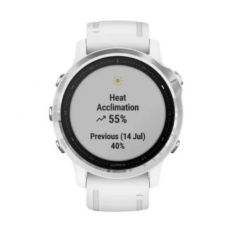 Умные часы Garmin Fenix 6S с GPS (серебристые с белым ремешком 010-02159-00) - фото 6