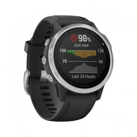 Умные часы Garmin Fenix 6S с GPS (серебристые с черным ремешком 010-02159-01) - фото 3