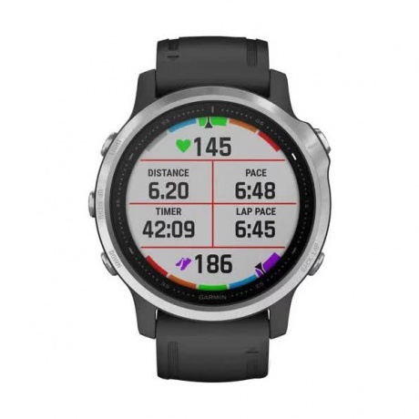 Умные часы Garmin Fenix 6S с GPS (серебристые с черным ремешком 010-02159-01) - фото 5
