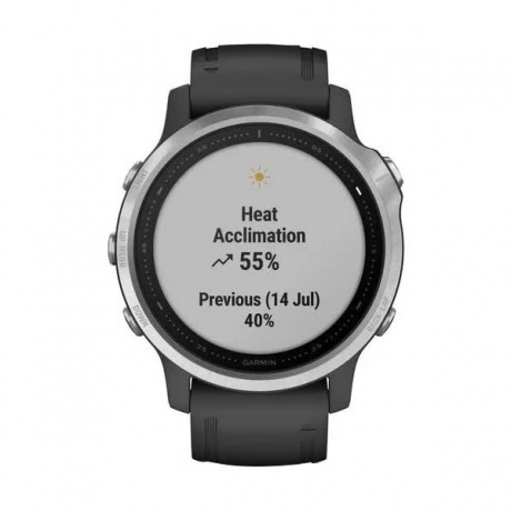 Умные часы Garmin Fenix 6S с GPS (серебристые с черным ремешком 010-02159-01) - фото 6