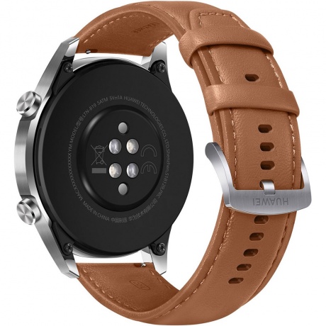 Умные часы HUAWEI Watch GT 2 Classic 46 mm Latona-B19V (коричневый + ремешок черный силиконовый) - фото 3