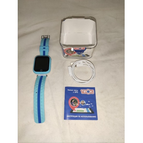 Детские умные часы Smart Baby Watch Q100 (голубые) уцененный - фото 5