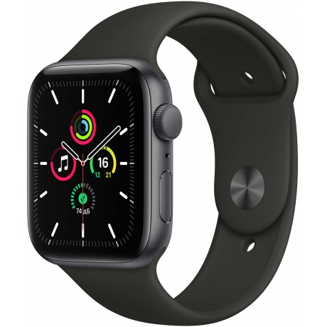 Умные часы Apple Watch SE 44mm Space Grey Aluminium Case with Black (MYDT2RU/A) - фото 1