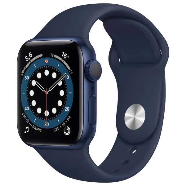 Умные часы Apple Watch Series 6 40mm Blue Aluminium Case with Deep Navy (MG143RU/A)