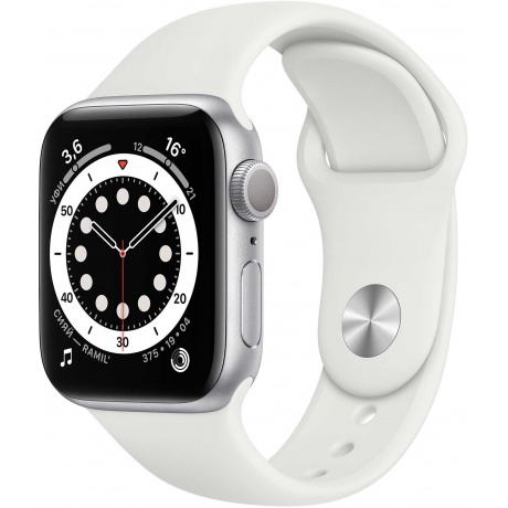 Умные часы Apple Watch Series 6 40mm Silver Aluminium Case with White (MG283RU/A) - фото 1