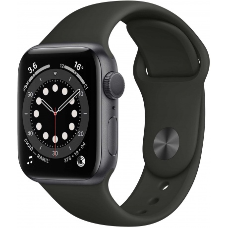 Умные часы Apple Watch Series 6 40mm Space Grey Aluminium Case with Black (MG133RU/A) - фото 1