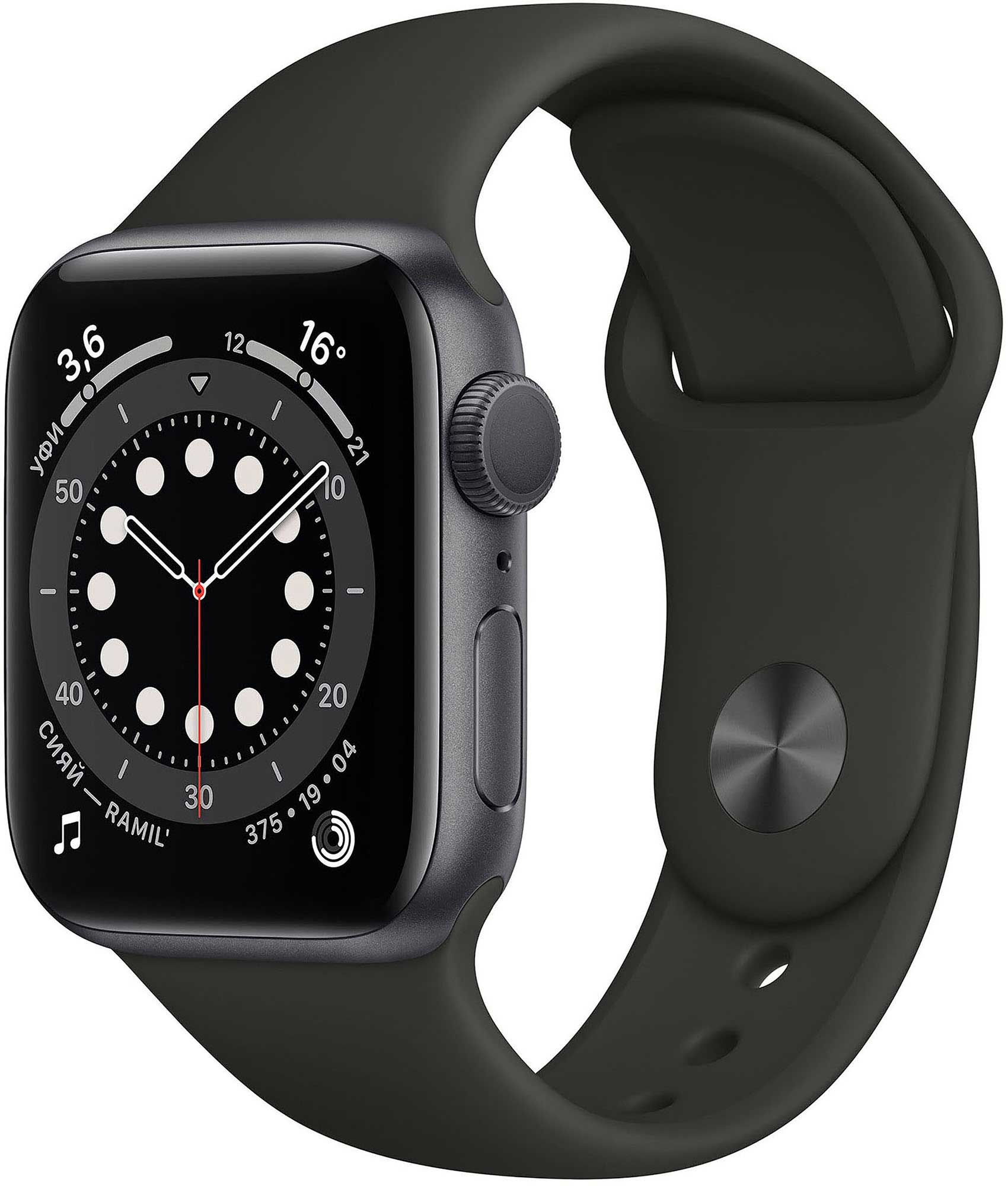 Умные часы Apple Watch Series 6 40mm Space Grey Aluminium Case with Black (MG133RU/A)