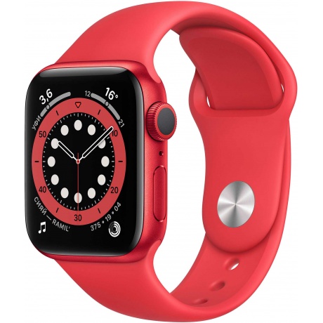 Умные часы Apple Watch Series 6 44mm Red Aluminium Case with Red (M00M3RU/A) - фото 1