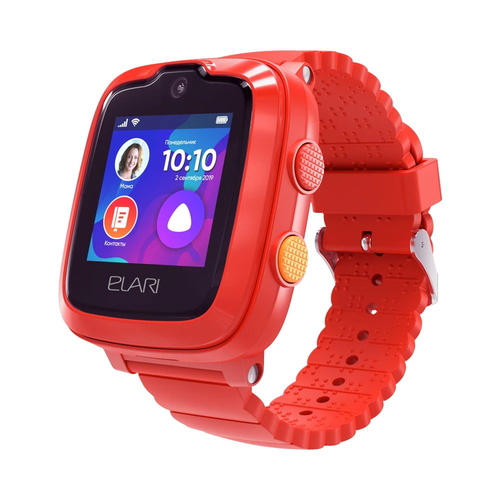 Детские умные часы Elari KidPhone-4G красные уцененный (гарантия 14 дней)