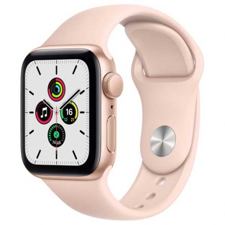 Умные часы Apple Watch SE 40mm Gold Aluminium Case with Pink Sand Sport Band (MYDN2RU/A) - фото 1