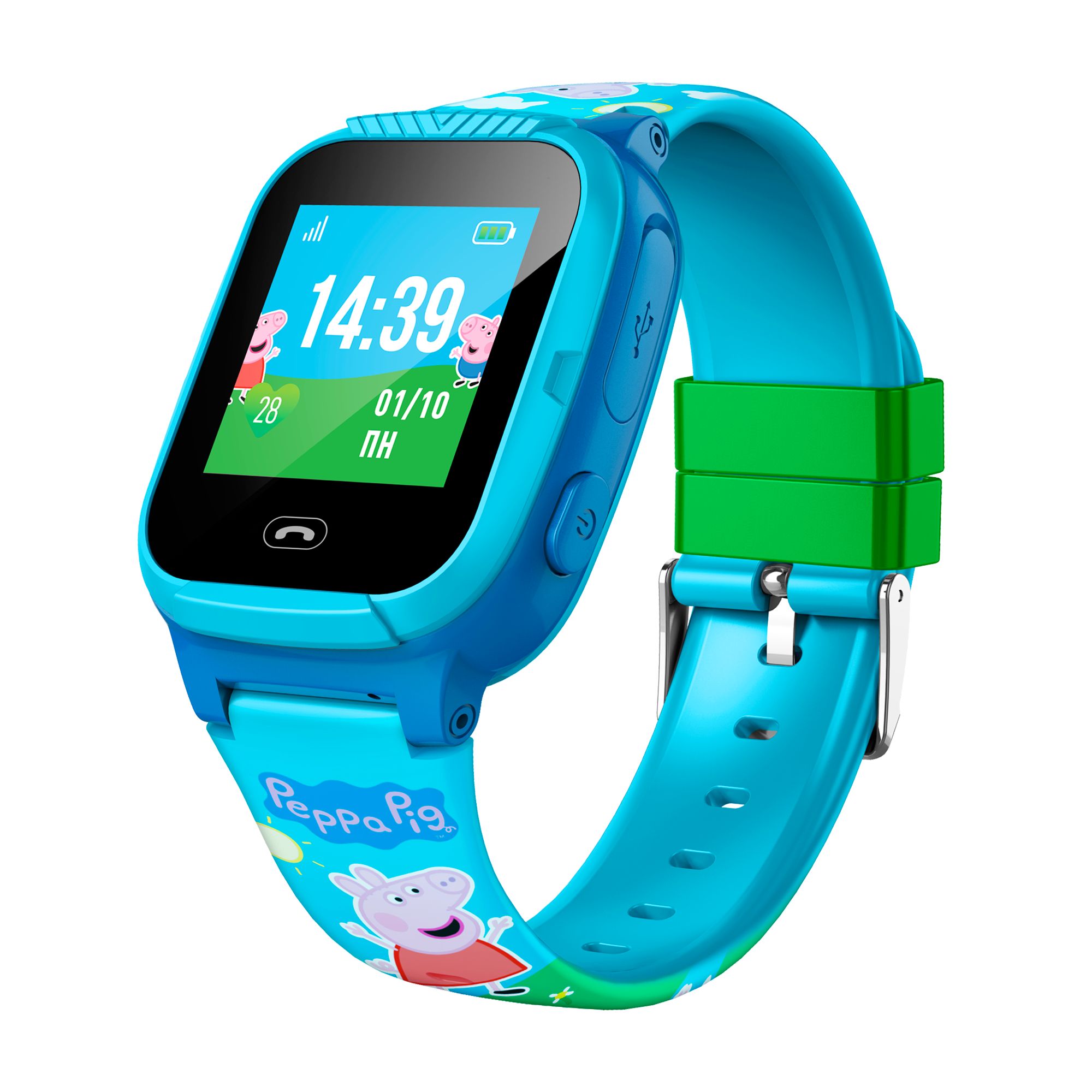 умные часы и браслеты jet детские умные часы jet kid sport blue Детские умные часы Jet Kid Peppa Pig