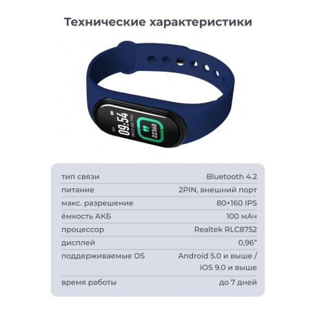 Фитнес-браслет SLS FIT-01 blue - фото 5