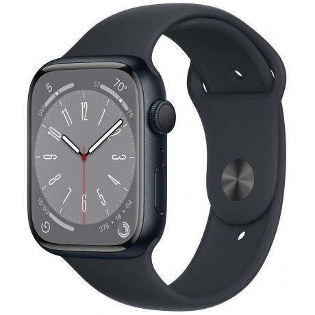 Умные часы Apple Watch Series 8 45mm Sport S/M (MNUJ3LL/A) Midnight - фото 1