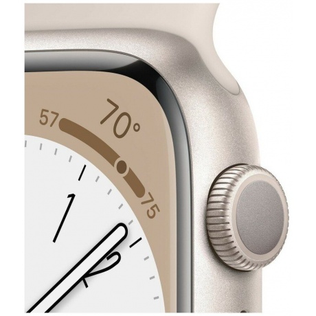 Умные часы Apple Watch Series 8 45mm Sport M/L (MNUQ3LL/A) Starlight - фото 3