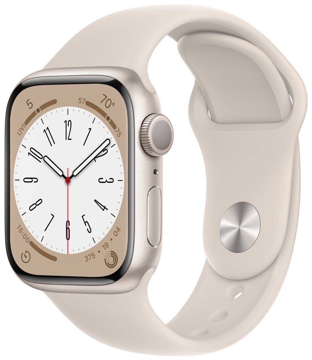 смарт часы apple watch series 8 gps 45mm starlight aluminium case starlight sport band mnuq3ll a Умные часы Apple Watch Series 8 45mm Sport M/L (MNUQ3LL/A) Starlight