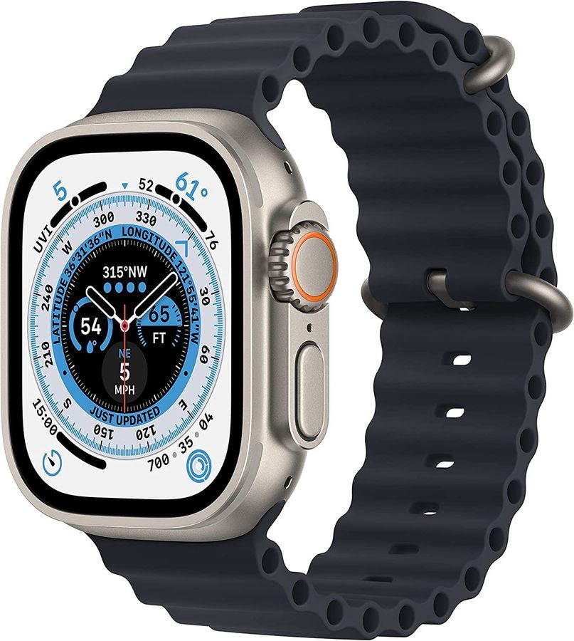 Умные часы Apple Watch Ultra 49mm Titanium Case with Midnight Ocean (MQET3LL/A) смарт часы apple watch ultra 49mm titanium midnight ocean band one size 1 шт