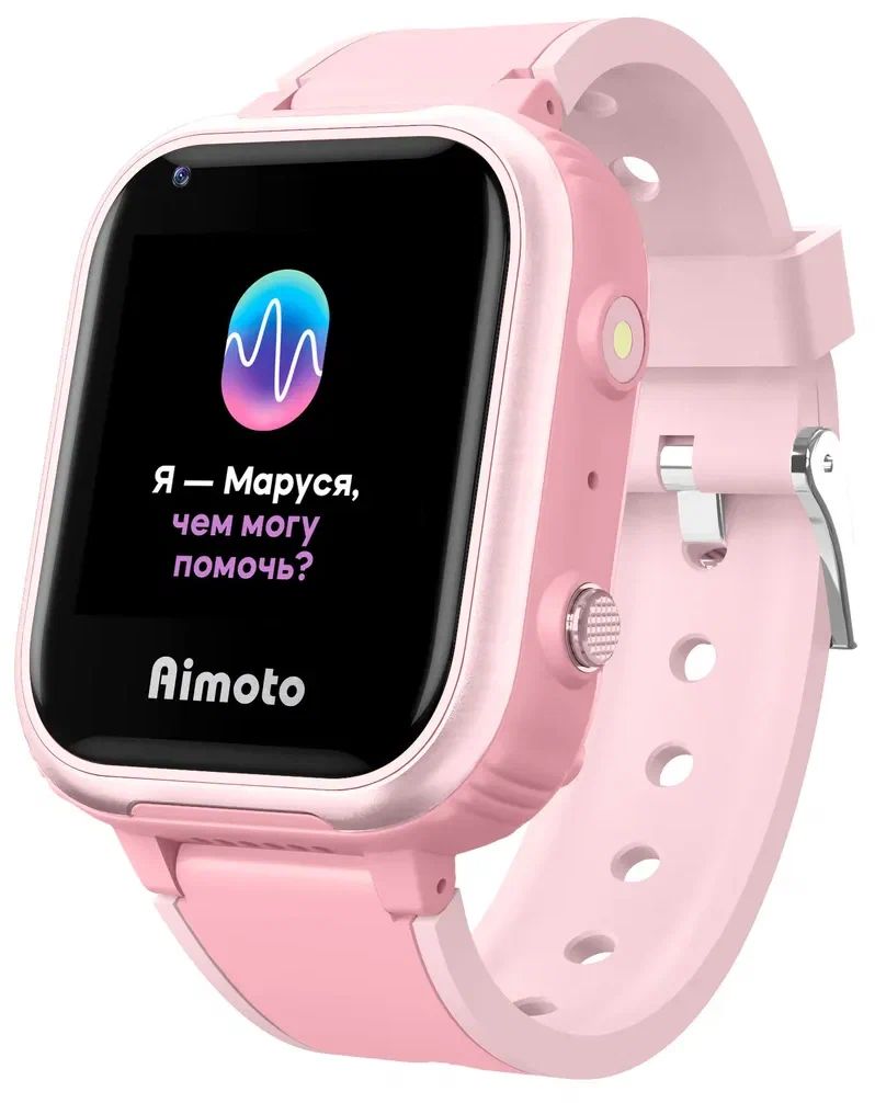 aimoto iq 4g детские умные часы с голосовым помощником маруся розовые Детские умные часы Aimoto IQ 4G розовые
