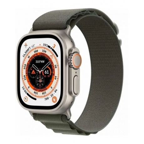 Умные часы Apple Watch 8 Ultra 49mm Titanium Case Starlight Ti Green M (MQEW3LL/A) - фото 1