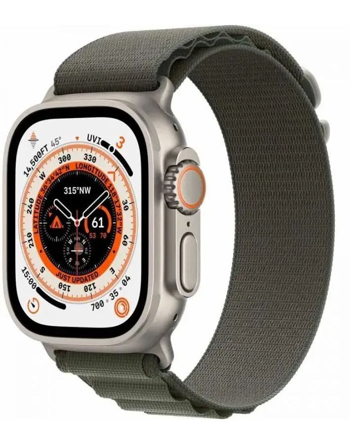 Умные часы Apple Watch 8 Ultra 49mm Titanium Case Starlight Ti Green M (MQEW3LL/A) умные часы apple watch 8 ultra 49mm titanium case with yellow mnh93ll a